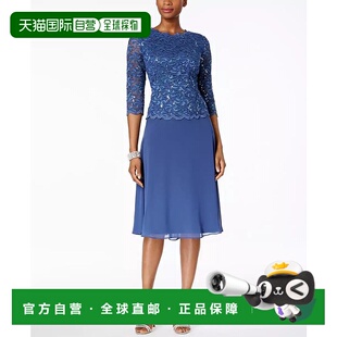 evenings 1h可退 美國(guó)直郵 alex 連衣裙蕾絲緊身氣質(zhì)裙子 女士