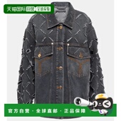 香港直邮versace 范思哲 女士 1h可退 磨破牛仔布夹克 001180