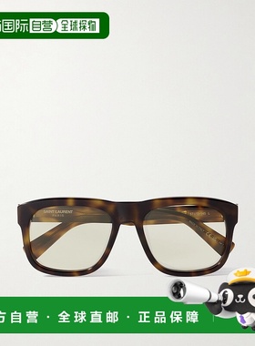 1h可退 香港直邮潮奢 Saint Laurent 圣罗兰 女士 方形框龟甲色醋