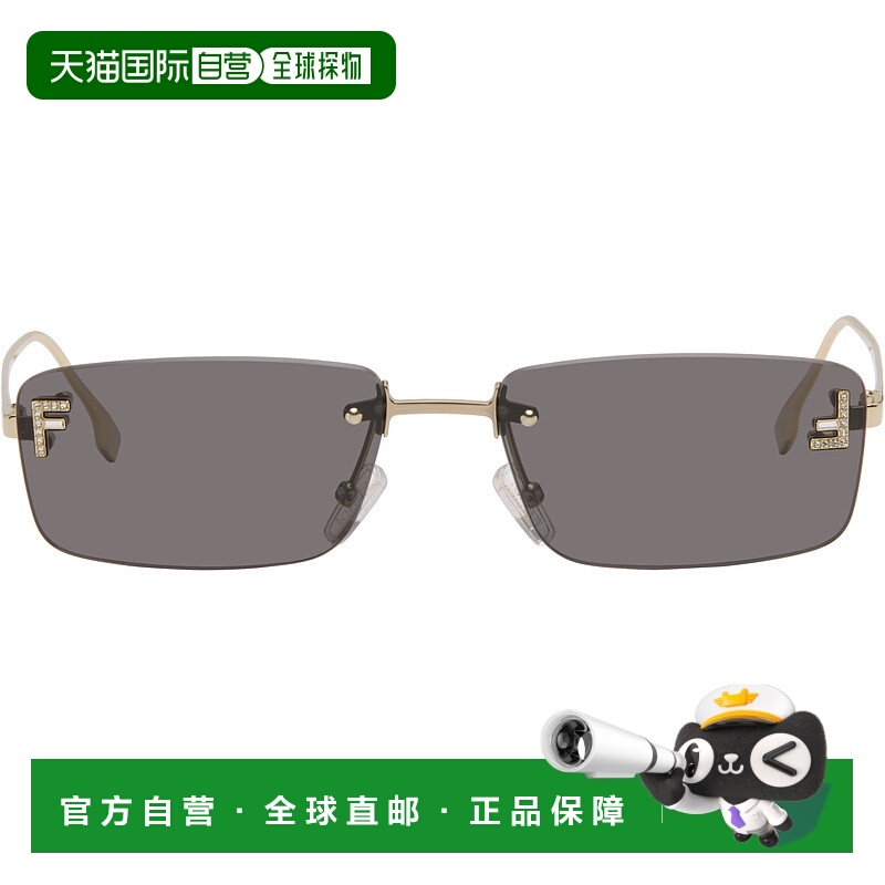 1h可退 香港直邮潮奢 Fendi 芬迪 女士 金色 First Crystal 太阳