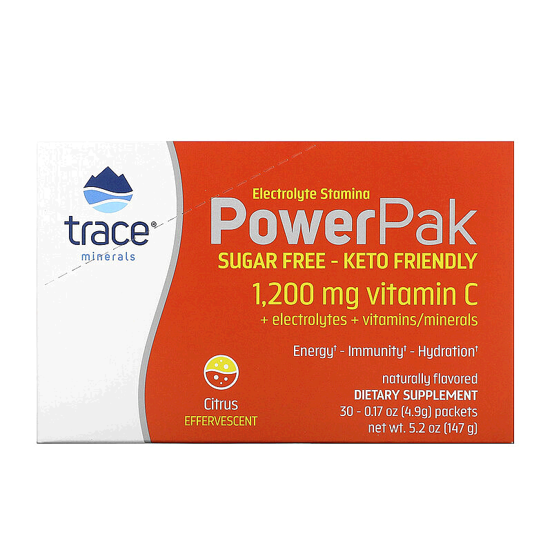 香港直发trace minerals ®电解质冲剂增强免疫力30袋天然维生素