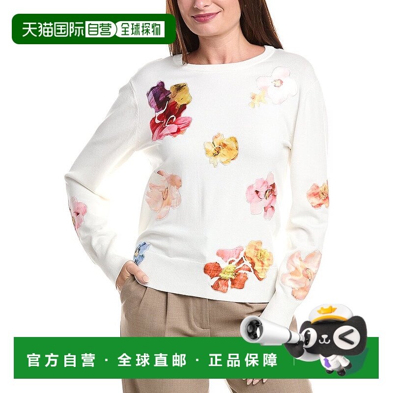 自营Elie Tahari The Jessamy白色毛衣 美国奥莱直发针织衫