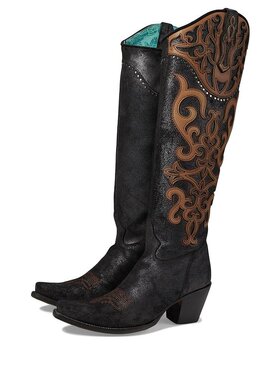 美国直邮Corral C4092 女靴 时尚优雅刺绣铆钉装饰及膝靴