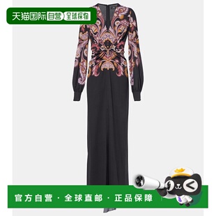 1h可退 香港直邮潮奢 Etro 艾特罗 女士 sable 佩斯利长款连衣裙