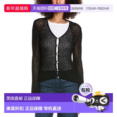 自营rag & bone Ellie V-Neck Cardigan - black 美国奥莱直发