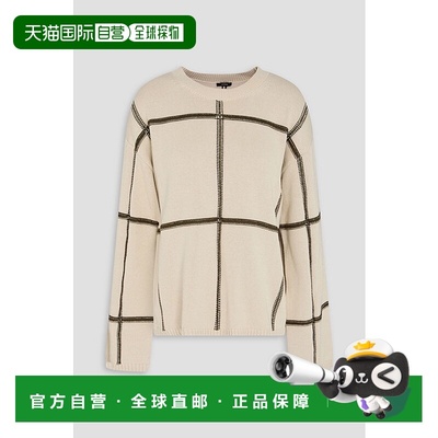 1h可退 香港直邮JOSEPH 约瑟夫 女士 格纹棉质真丝混纺毛衣 JF008