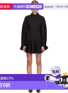 1h可退 香港直邮GANNI 甘尼 女士 黑色连衣裙 W1001 black黑色 舒