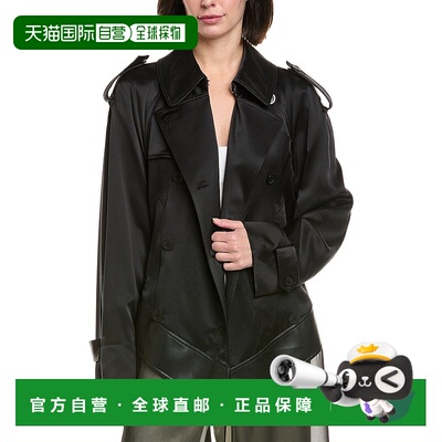 自营Helmut Lang Scarf Silk Trench Coat - black 美国奥莱直发