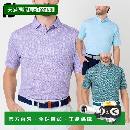 日本直邮FootJoy 高尔夫球服男士短袖衬衫花卉图案弹力面料Lyle F