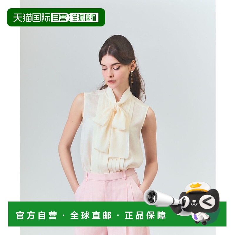 日本直邮GRACE CONTINENTAL 亚麻质感蝴蝶结无袖上衣 [GR9467EW01