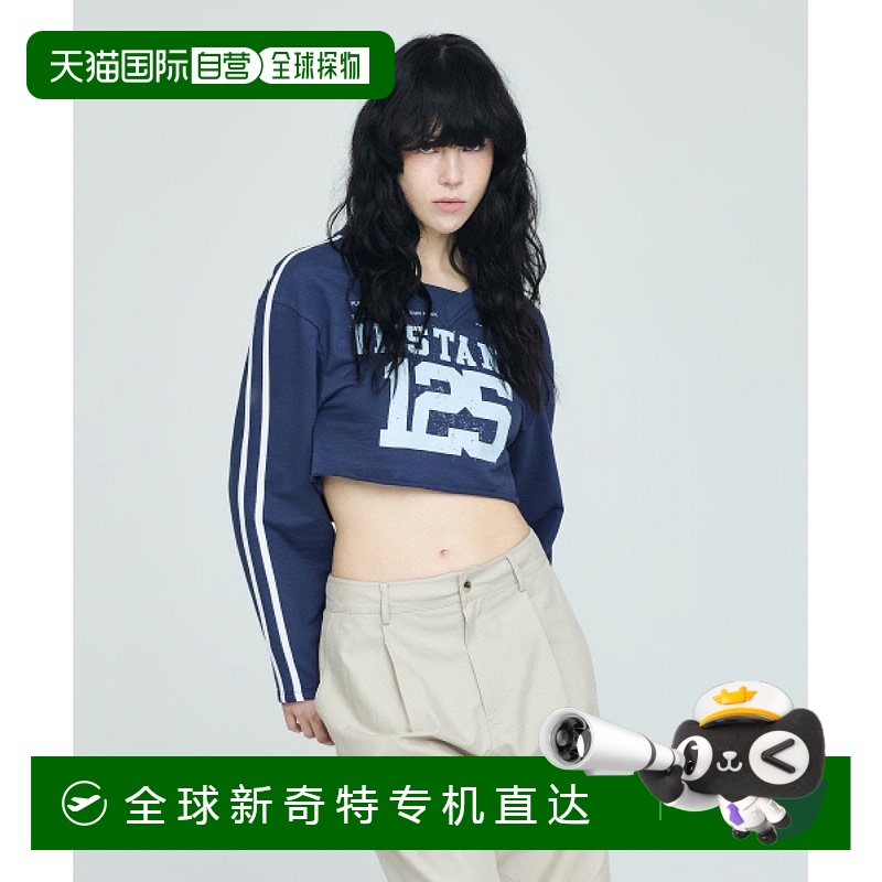 1小时内可退 韩国直邮instantfunk  上装T恤短款