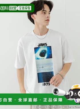 1h可退 日本直邮SENSE OF PLACE 男士别注联名JAWS 印花T恤宽松百