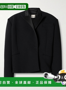 1h可退 香港直邮KHAITE 女士 Comair 短款绸缎边绉纱西装外套 620