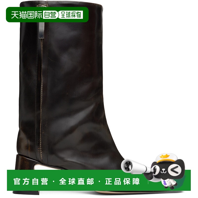 香港直邮潮奢 miista 女士 棕色 Raleigh 中筒靴 MI5590厚底鞋