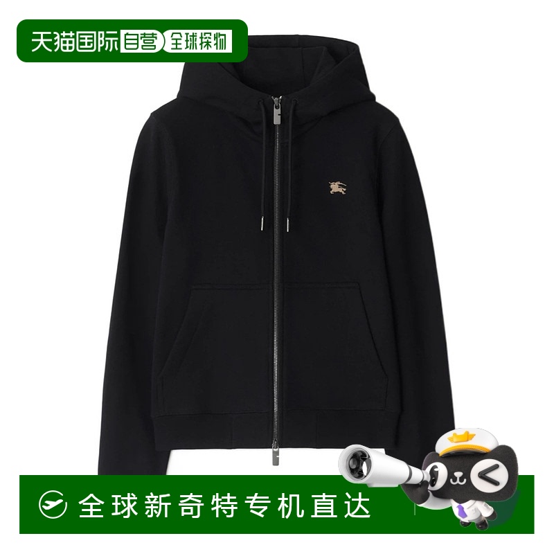 1h可退 香港直邮BURBERRY 女士卫衣 81116691 CO 黑色 骑士拉链连