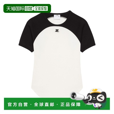 1h可退 香港直邮Courreges 女士 標誌刺繡圓領 T 卹 325JTS214JS0