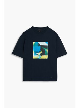 潮奢 Dunhill 登喜路 男士 嵌花棉针织T恤 DU22RL209N6