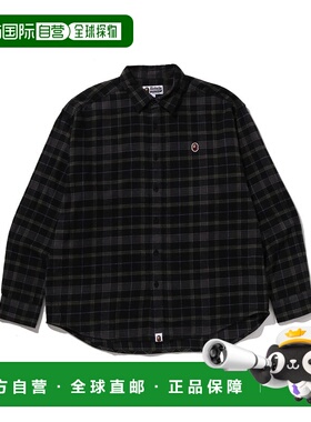 1h可退 日本直邮A BATHING APE 男装 全棉法兰绒格纹长袖衬衫 左