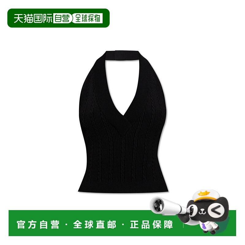 1h可退 香港直邮潮奢 Balmain 巴尔曼 女士 罗纹粗线针织挂脖上衣