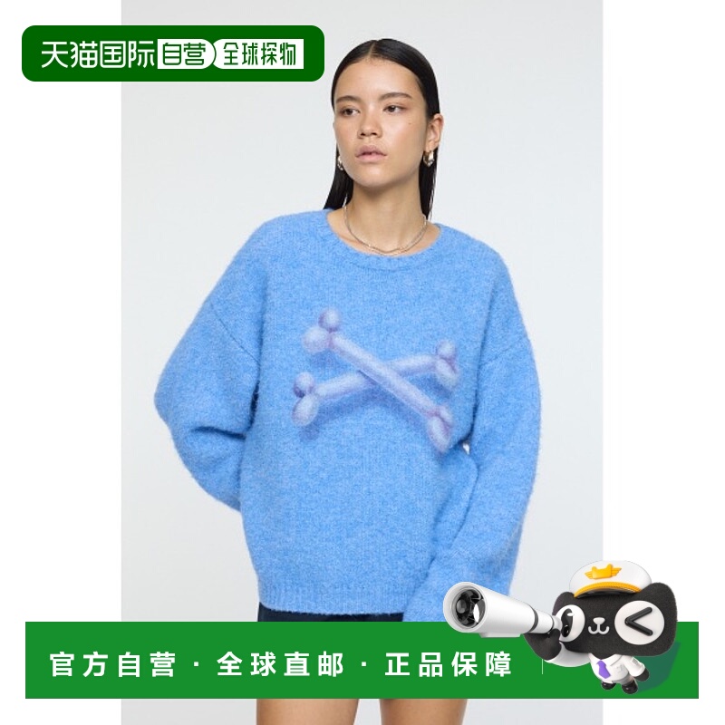 1h可退 日本直邮MOUSSY 女装 联名宽松针织上衣 原创艺术印花 010
