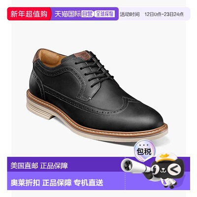 自营Florsheim Norwalk 13414-010 Oxford Mens Black Wingtip Dr