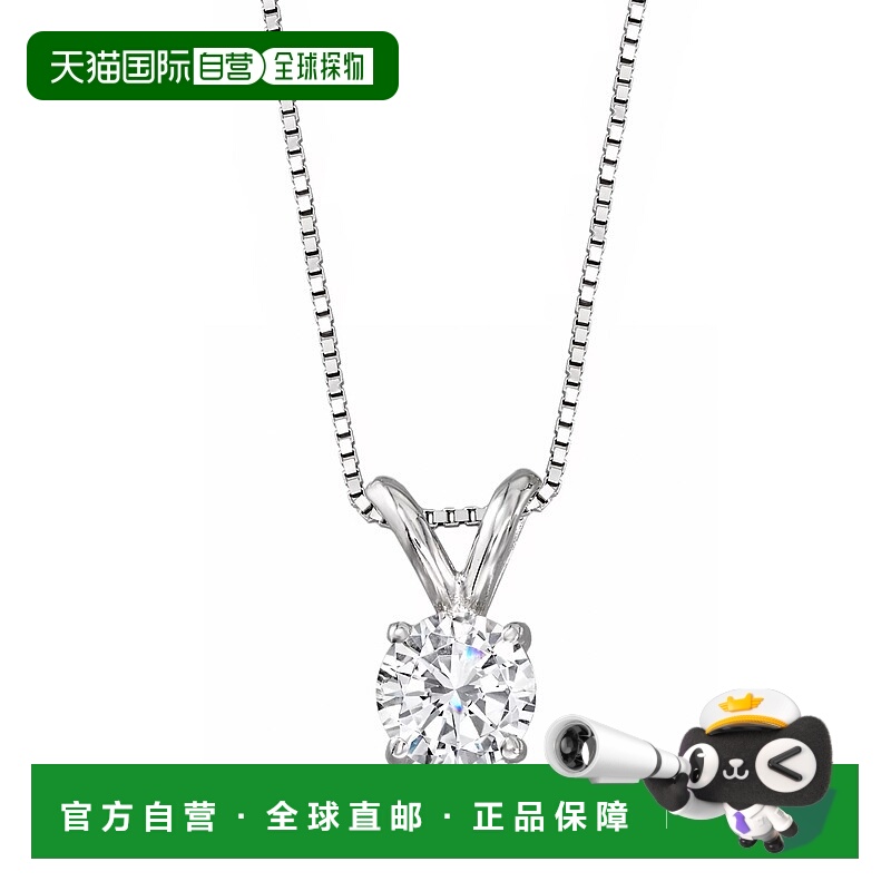 自营 Ross-Simons 14 克拉白金钻石单石项链 - 18 英寸 美国奥莱