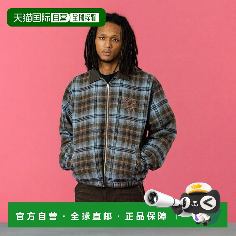 1h可退 日本直邮XLARGE男女同款原创格纹夹克 仿皮领设计 1012540
