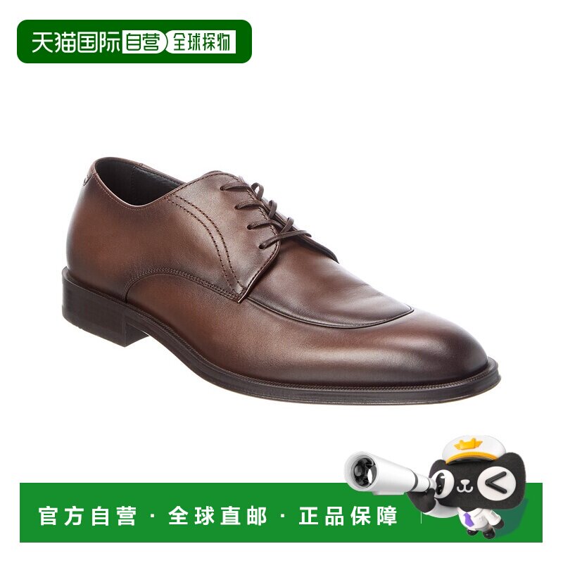自营hugo boss雨果博斯德雷克皮革德比鞋-棕色 美国奥莱直发男鞋图片
