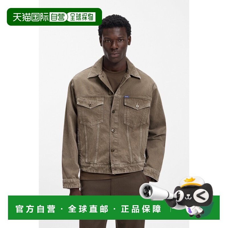 自营欧洲直邮Hugo Boss 男士棕色棉休闲衬衫领夹克,男装,夹克,淘宝优惠券,粉丝福利购,淘宝优惠卷