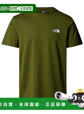 香港直邮THE NORTH FACE 男士T恤 NF0A87NGBRI AW2025 绿色短袖