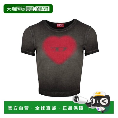 韩国直邮DIESEL Diesel T Ele 标志心形印花 T 恤 A128360SQAD 9X