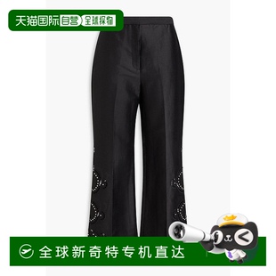 MFPPA0057 1小时内可退 香港直邮Maje 女士 铆钉亚麻混纺喇叭长裤
