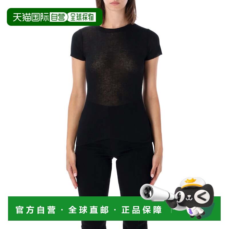 自营james perse短袖罗纹棉质羊绒t恤-黑色 美国奥莱直发