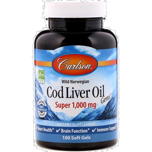 香港直发carlson labs野生鳕鱼肝油保护心脏100粒