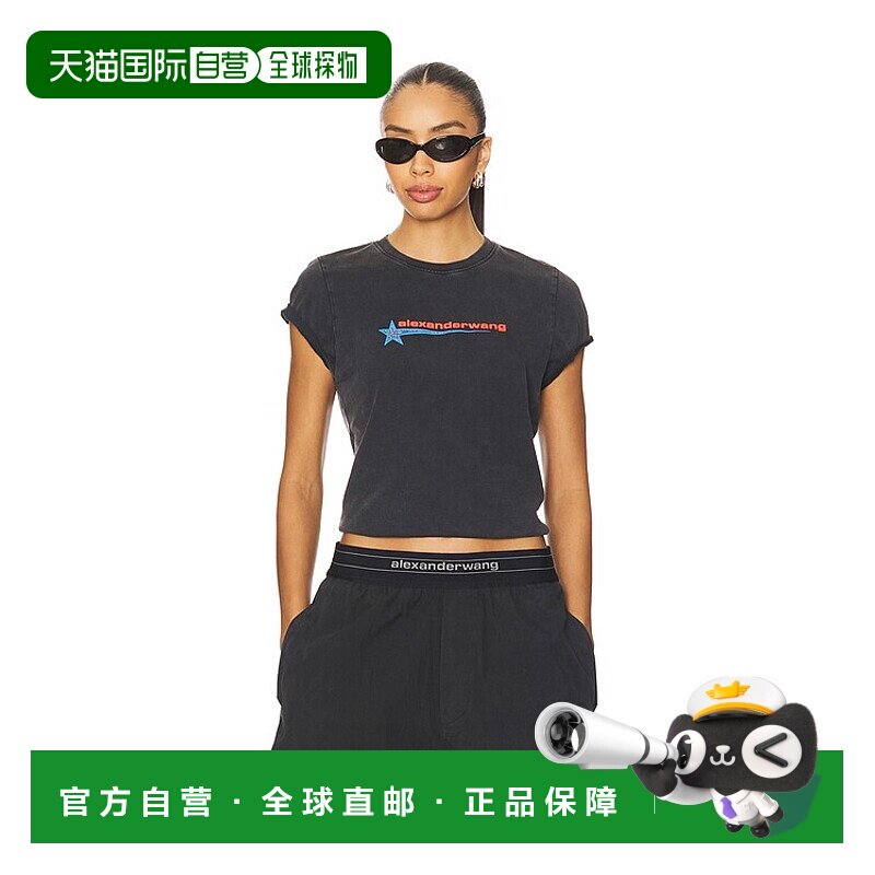 1h可退 香港直邮Alexander Wang 亚历山大 王 女士 修身T恤 1CC42
