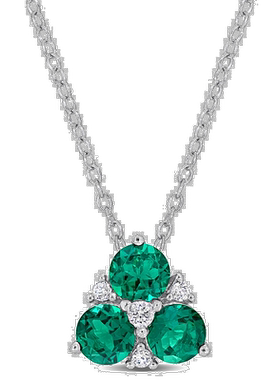 自营 925 纯银 Mimi & Max 1 1/4 克拉 TGW 人造祖母绿和人造白色