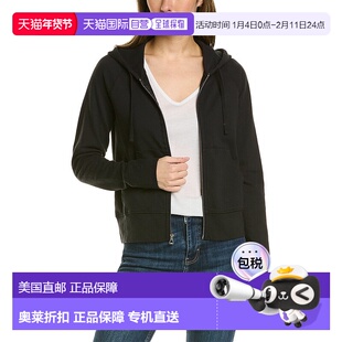 自营James Perse French Terry拉链连帽衫-黑色 美国奥莱直发卫衣