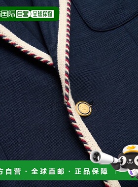 香港直邮VALENTINO 男士夹克 VCEG75AMR598 SS2025 蓝色 长袖西装