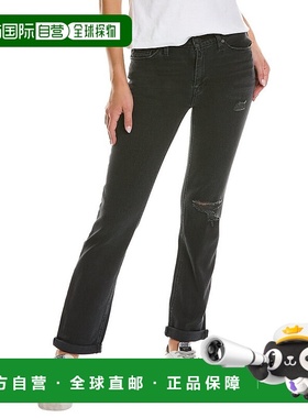 自营 HUDSON Jeans Nico 中腰黑灰 Destruct 直筒牛仔裤 - 黑色