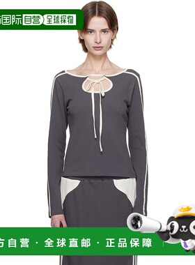 1h可退 香港直邮潮奢 Kijun 女士 灰色 Cut Out Jersey T 恤 25PS