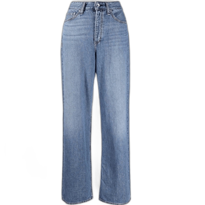 自营 rag & bone 女士 Logan 中色调亚麻牛仔裤，天蓝色 - 天蓝色