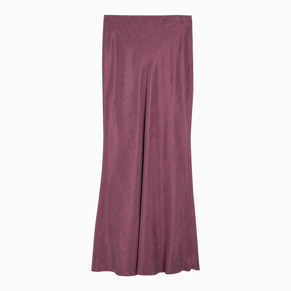 潮奢 MaxMara 麦斯玛拉 女士 Mauve 长款亚麻混纺半身裙 GOYALI