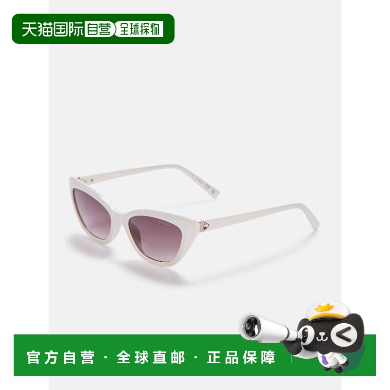 自营guess猫眼三角形水钻太阳镜 - 白色 美国奥莱直发