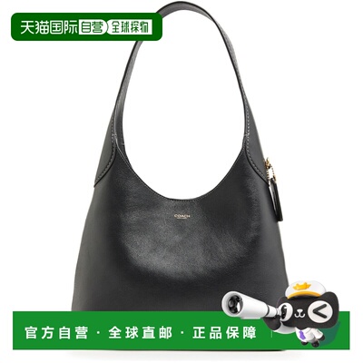 自营欧洲直邮COACH蔻驰 Brooklyn 28女士黑色皮革单肩包手提包
