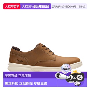 自营Clarks Bradley Plain 棕色皮革 - 浅棕色皮革 新款 美国奥莱