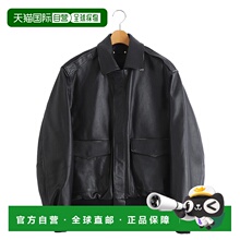 1h可退 日本直邮ssstein男装牛皮革风格复古飞行夹克 宽松版型半