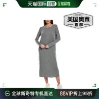 EILEEN FISHER 宝石领中长 T 恤连衣裙 - 灰色 【美国奥莱】直发