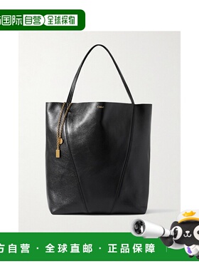 1h可退 香港直邮Chloe 蔻依 女士 SPIN 黑色皮革大号购物包 CHC25