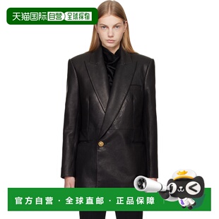 香港直邮Balmain 巴尔曼 女士 黑色 Tailored Lambskin Long 西装