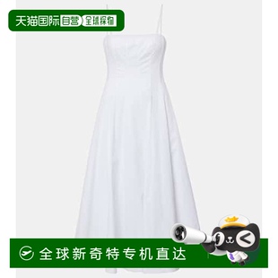 束腰棉质中长连衣裙 1h可退 Wylie 香港直邮Staud white白色 女士